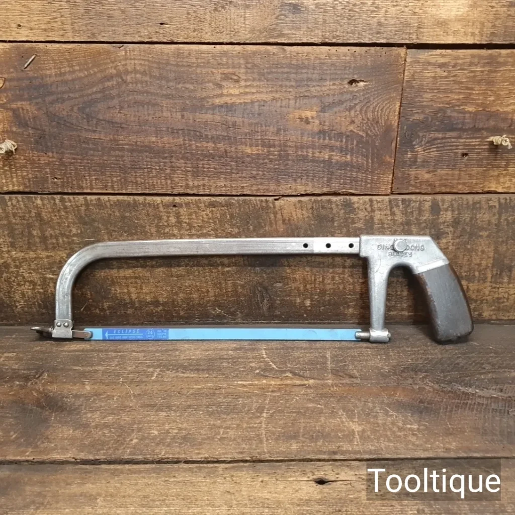 Vintage Ding-Dong England Hacksaw with Wooden Hand Grip - Refurbished