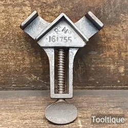 Vintage 19th C Small Cast Steel Corner Clamp marked Rd 161755 - Good Condition