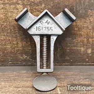 Vintage 19th C Small Cast Steel Corner Clamp marked Rd 161755 - Good Condition