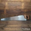 Antique 28” Drabble & Sanderson Warranted ‘London Spring’ Steel 3 Tpi Rip Saw - Refurbished
