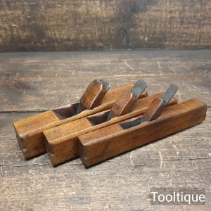 3 No: Vintage Patternmakers Beechwood Round or Hollowing Planes - Refurbished