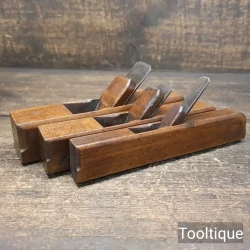 3 No: Vintage Patternmakers Beechwood Round or Hollowing Planes - Refurbished