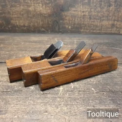 3 No: Vintage Patternmakers Beechwood Round or Hollowing Planes - Refurbished