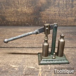 Vintage Brass Cartridge Redecapper on Cast Iron Base - Good Condition