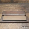 Vintage Norton India Med/Fine Sharpening Stone Wooden Box - Lapped Flat