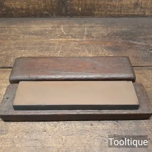 Vintage Norton India Med/Fine Sharpening Stone Wooden Box - Lapped Flat