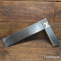 Antique Ebony & Brass Carpenters 12” Square - Refurbished Ready For Use