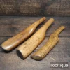 3 No: Vintage Roofing Boxwood Lead Dressing Tools - Good Condition