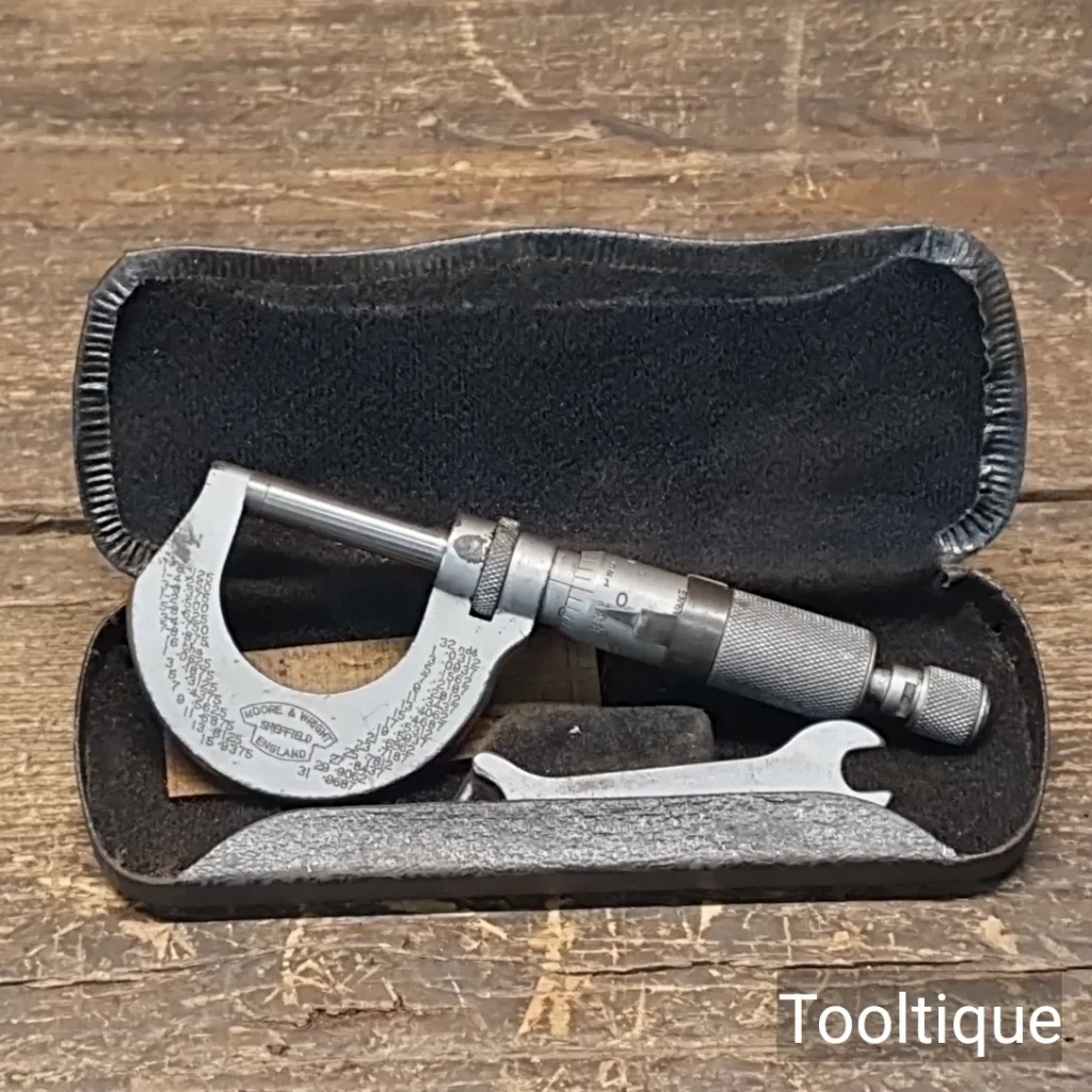 Vintage 1” Moore & Wright Imperial Micrometer - Good Condition
