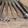 6 No: Antique Carpenters Brace Centre Bits Countersink Bit Screwdriver - Sharpened