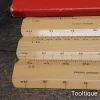 3 No: Vintage RICS Hardwood Metric Engine Divided Scale Rules - Good Condition