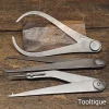 3 No: Vintage Pairs 6” Rivet Jointed Steel Callipers - Refurbished Ready To Use
