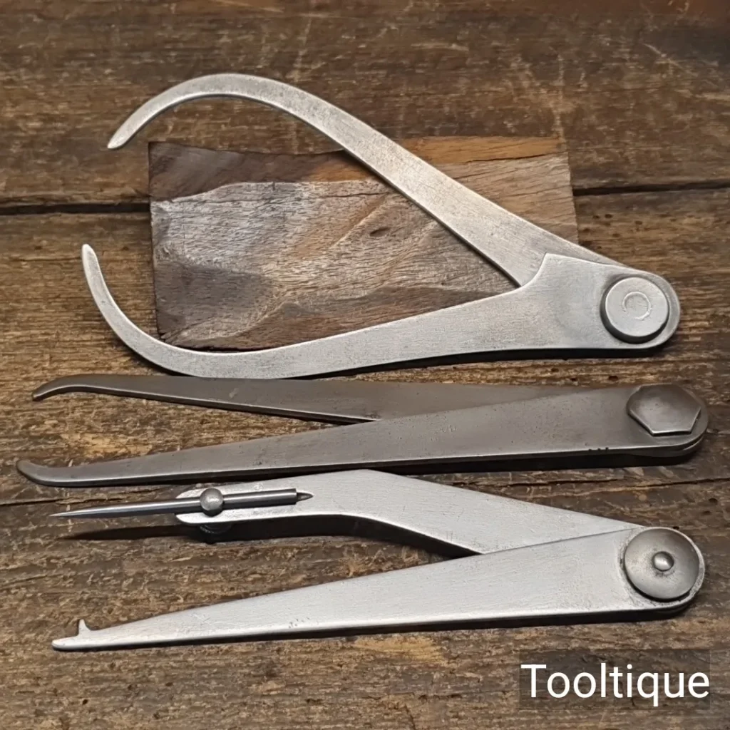 3 No: Vintage Pairs 6” Rivet Jointed Steel Callipers - Refurbished Ready To Use