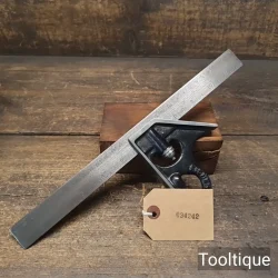Vintage Rabone Fisher No: 1911 Adjustable Cast Steel Imperial Calibrated Square