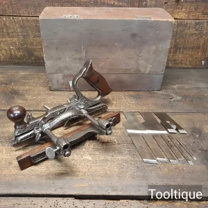 Antique Stanley USA No: 46 Skew Iron Plough Plane & 10 Cutters - Refurbished Antique Stanley USA No: 46 Skew Iron Plough Plane & 10 Cutters - Refurbished
