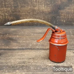 Vintage Red Oil Can Dispenser with Flexible Spout - Good Condition