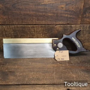 Vintage 12” Slack Sellars Brass Back Tenon Saw 14 TPI - Refurbished Ready To Use