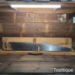Vintage Boxed 48” English Warranted Superior Split Nut Greenwood Hand Saw