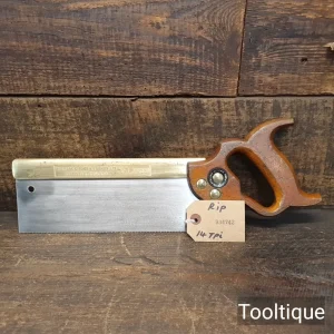 Vintage 10” W. Tyzack Sheffield No: 120 Brass Back Tenon Saw - Fully Refurbished Vintage 10” W. Tyzack Sheffield No: 120 Brass Back Tenon Saw - Fully Refurbished
