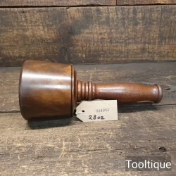 Bespoke Hand Wood-Turned Reclaimed Old Lignum Vitae Mallet - Utile Handle
