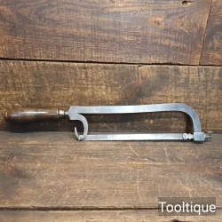 Antique 9” Lancashire Pattern Hacksaw Beechwood Handle - Good Condition