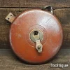 Vintage Rabone Chesterman Leather Bound 100ft Tape Measure -Good Condition