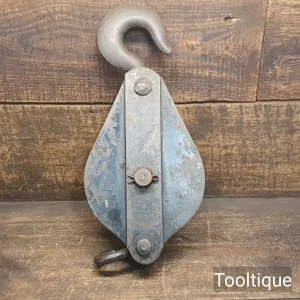 Vintage 14” Industrial Steel Hook Block Pulley - Good Condition Vintage 14” Industrial Steel Hook Block Pulley - Good Condition