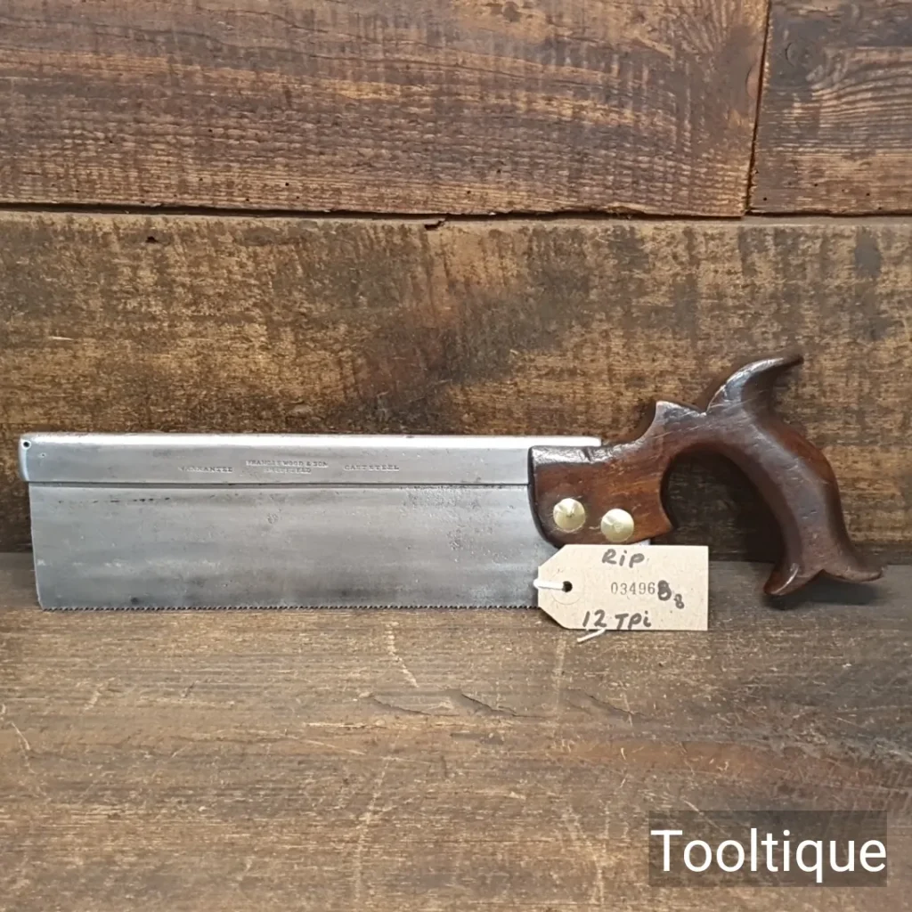 Vintage 10” Francis Woods Sheffield (c1910) Steel Back Dovetail Saw - Fully Refurbished