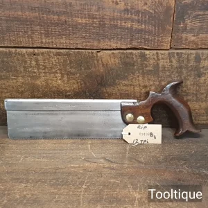 Vintage 10” Francis Woods Sheffield (c1910) Steel Back Dovetail Saw - Fully Refurbished