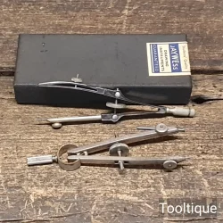 Vintage 2 No Compass Drawing Instruments in Box - Good Condition