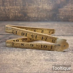 Vintage Carpenters Rabone No: 1167 Four-Fold Boxwood & Brass Rule - Refurbished