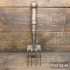Vintage Gardeners Hand Fork Ornate Shaped Beechwood Handle - Refurbished