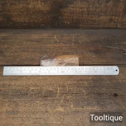 Crisp Vintage Rabone Chesterman No: 64R Rustless 12” Imperial & Metric Steel Ruler