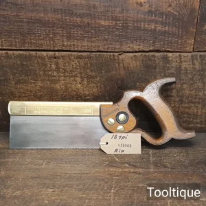 Vintage 8” W. Tyzack Turner No: 120 Brass Back Dovetail Saw - Sharpened Refurbished