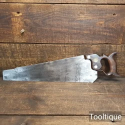Scarce 16” Antique (c1900) W. Tyzack Turner Nonpariel Fine 16 Tpi Hand Saw - Sharpened