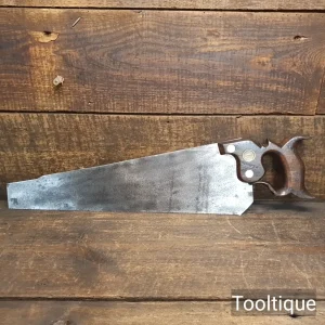 Scarce 16” Antique (c1900) W. Tyzack Turner Nonpariel Fine 16 Tpi Hand Saw - Sharpened