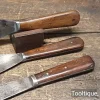 3 No: Vintage Rosewood Handled Scraper and Filler Knives - Refurbished