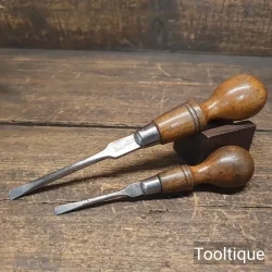 2 No: Vintage Cabinet Makers Flat End Screwdrivers - Refurbished Ready To Use