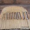 13 No: Vintage Ridgeway Jennings Pattern Brace Auger Bits Canvas Roll - Sharpened