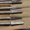 13 No: Vintage Ridgeway Jennings Pattern Brace Auger Bits Canvas Roll - Sharpened
