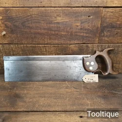 Vintage 16” Thomas Turner & Co. c1880 Steel Back Bench Saw 9 Tpi - Fully Refurbished