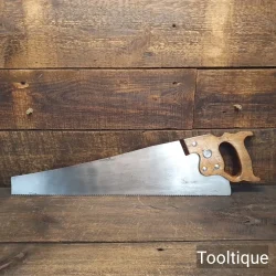 Vintage 22” Henry Disston Canadian Cross Cut Panel Saw 10 Tpi - Sharpened Refurbished