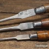 3 No: Vintage British Cabinet Makers Flat Head Screwdrivers - Refurbished