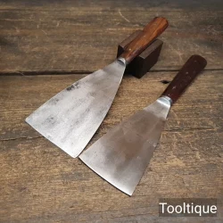 2 No: Vintage Rosewood Handles Filler Knives or Scrapers - Refurbished