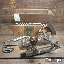 Antique Boxed Stanley USA Floral Design No: 45 Combination Plough Plane - Fully Refurbished