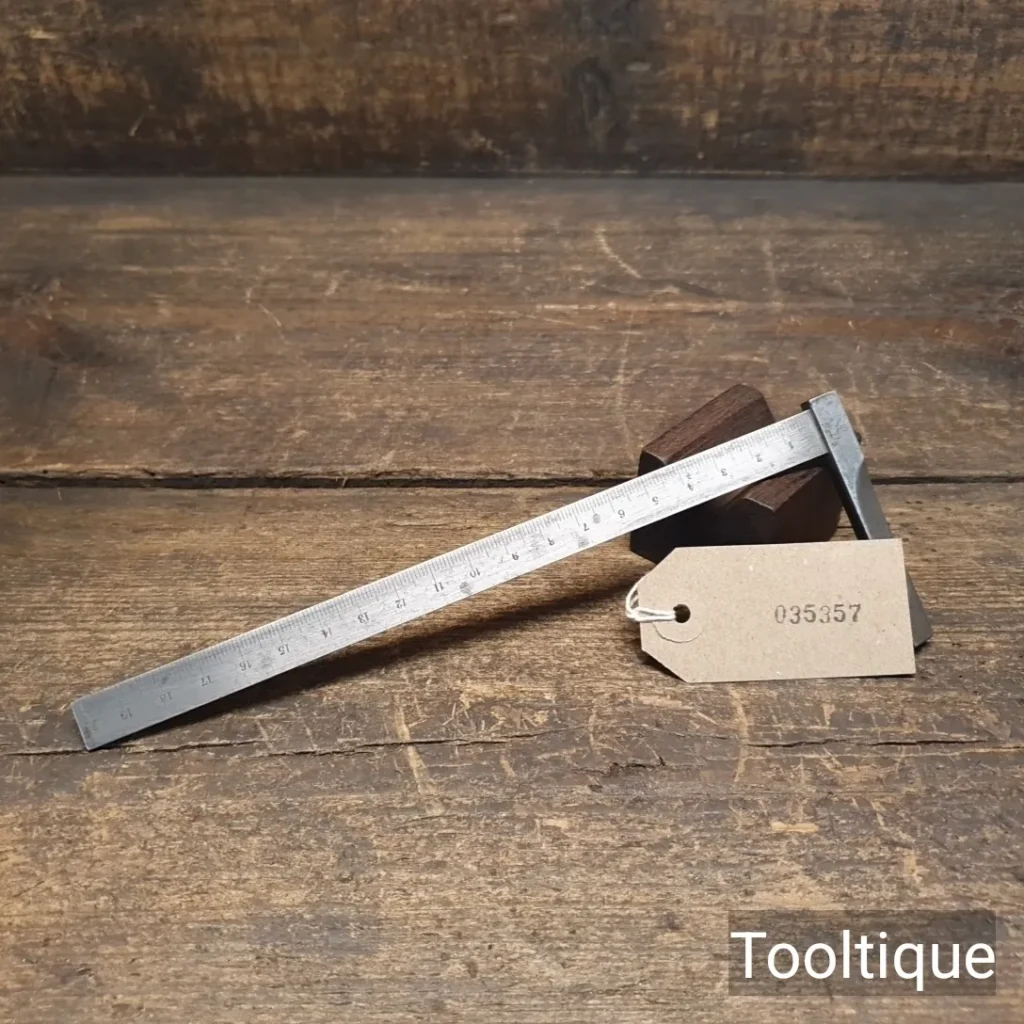 Vintage 200mm Metric & Imperial Calibrated Steel Square - Good Condition