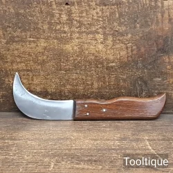 Vintage Hooked Crafting Knife Rosewood Handle - Sharpened