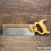 Vintage 10” Tyzack & Turner No: 120 Brass Back Tenon Saw 15 Tpi - Fully Refurbished