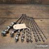 Vintage Set of 10 No: Irwin Pattern Brace Auger Bits ¼”-1” - Sharpened Ready To Use