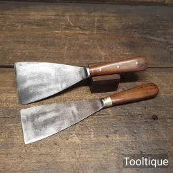 2 No: Vintage Rosewood Handles Filler Knives or Scrapers - Refurbished